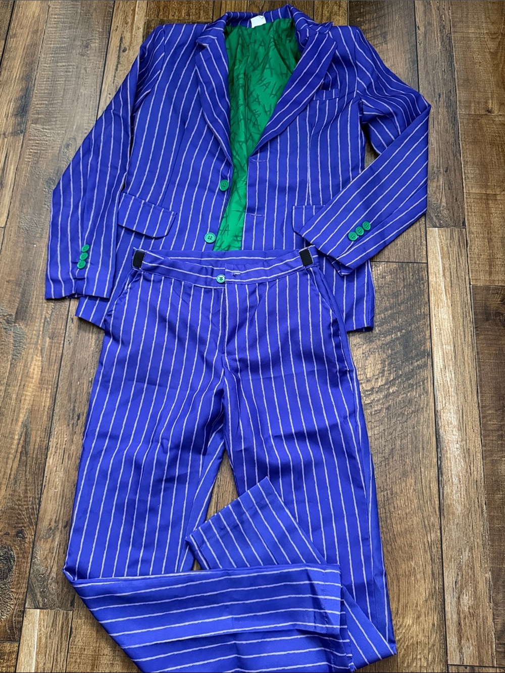 Spirit Purple Pinstripe Suit with Green Lining